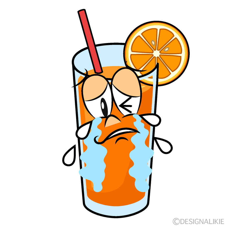 Crying Orange Juice Cartoon Character Image