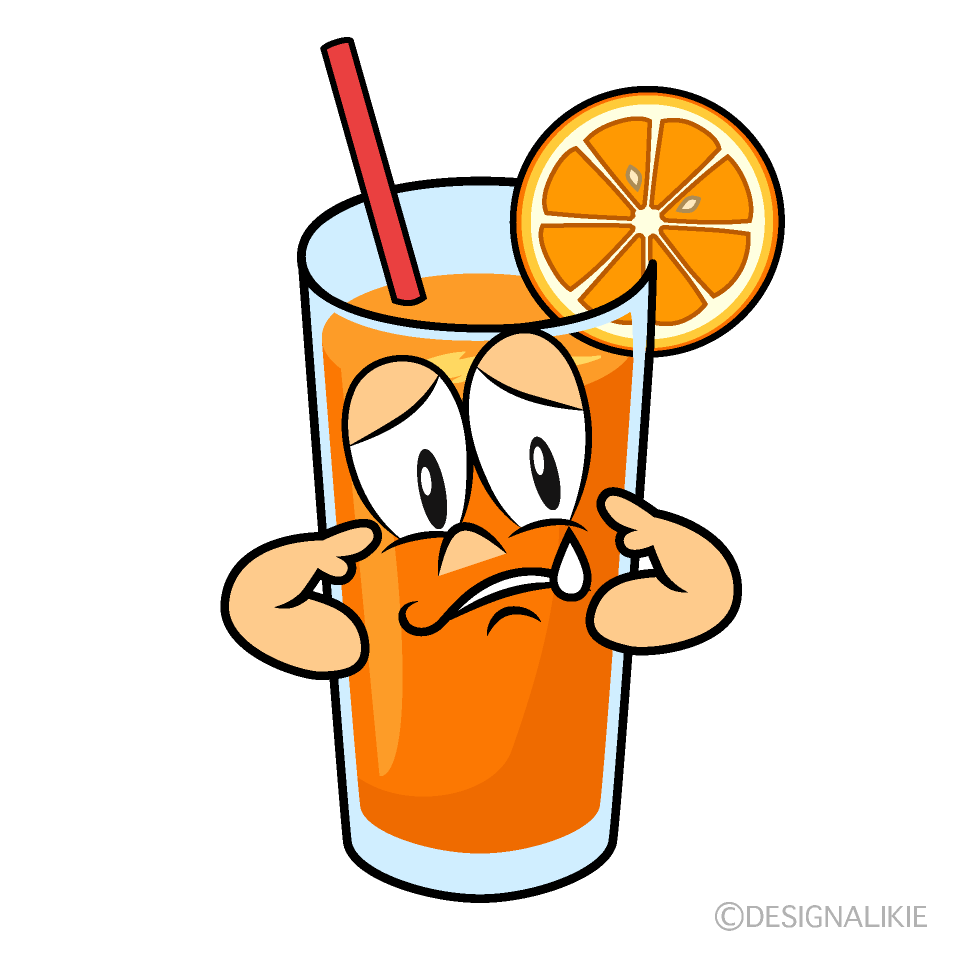 Sad Orange Juice Cartoon Character Image