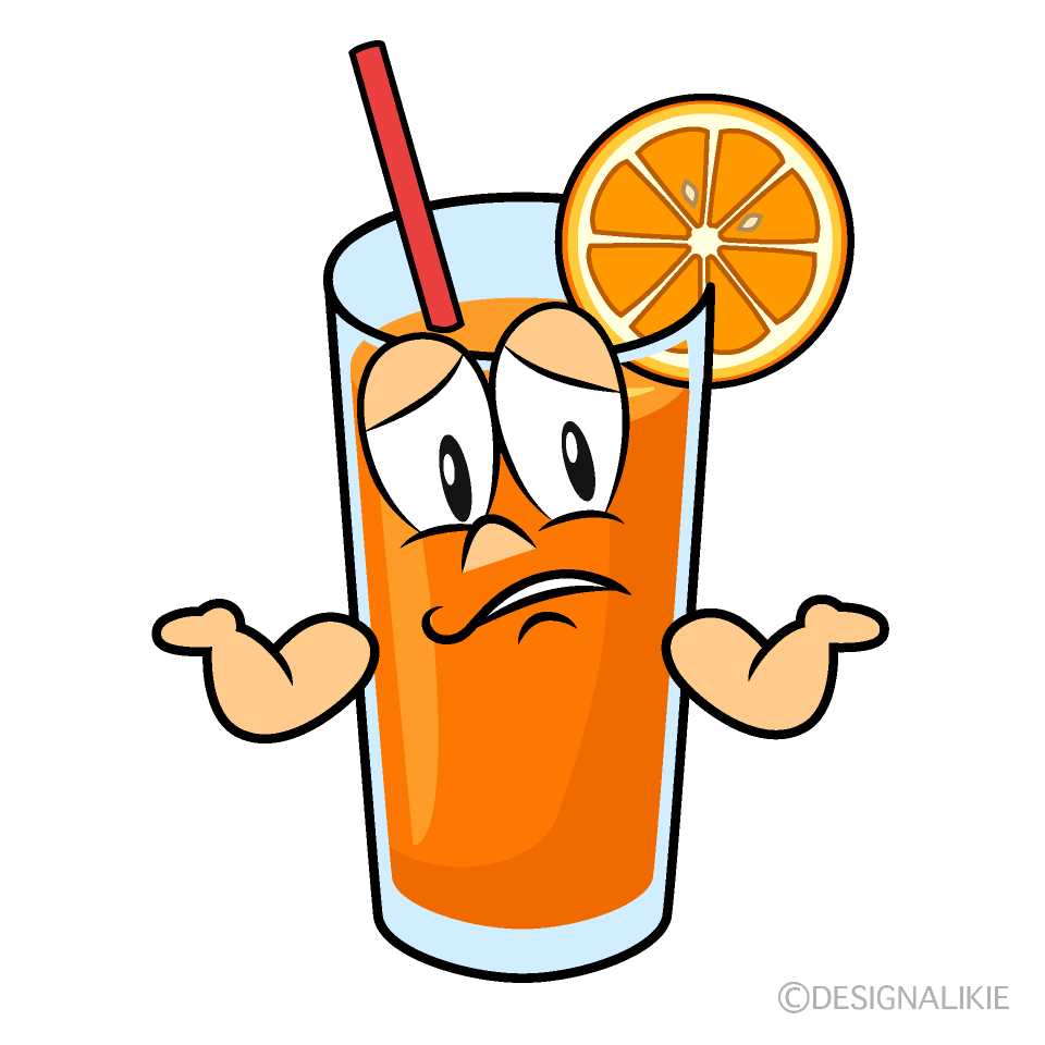 Troubled Orange Juice Cartoon Character Image