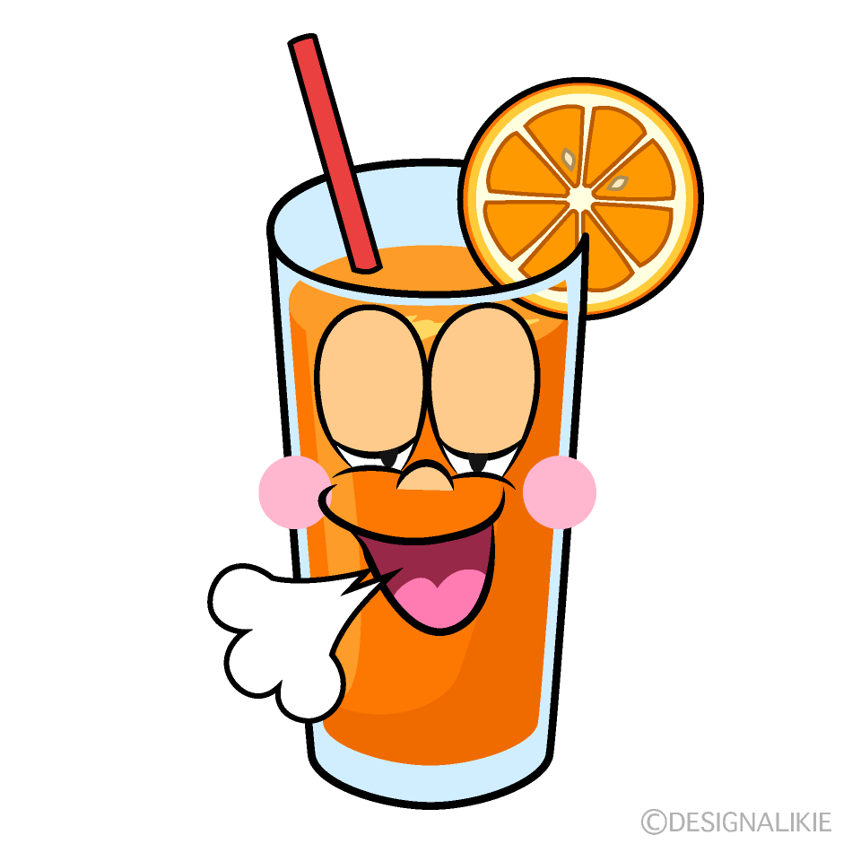 Relaxing Orange Juice Cartoon Character Image