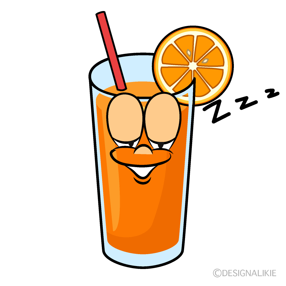 Sleeping Orange Juice Cartoon Character Image