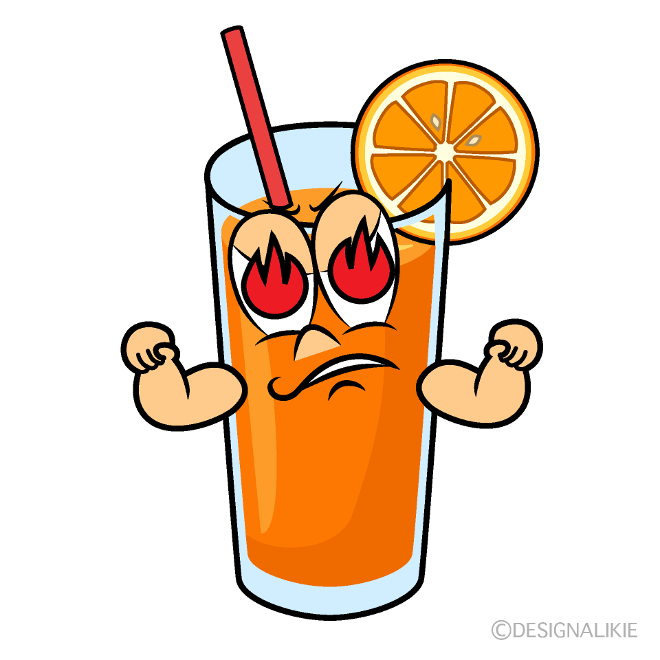 Enthusiasm Orange Juice Cartoon Character Image