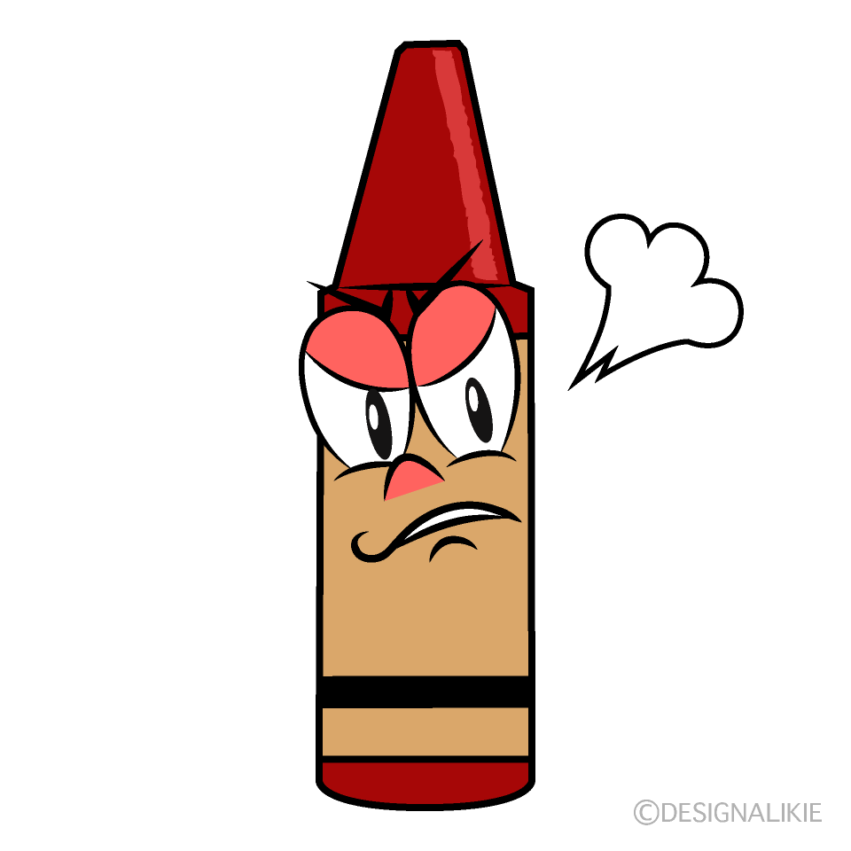 Angry Crayon Cartoon Character Image