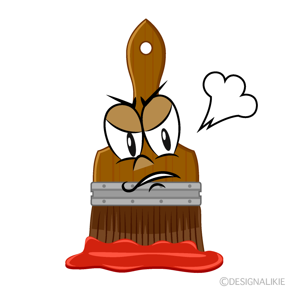 Angry Art Brush Cartoon Character Image