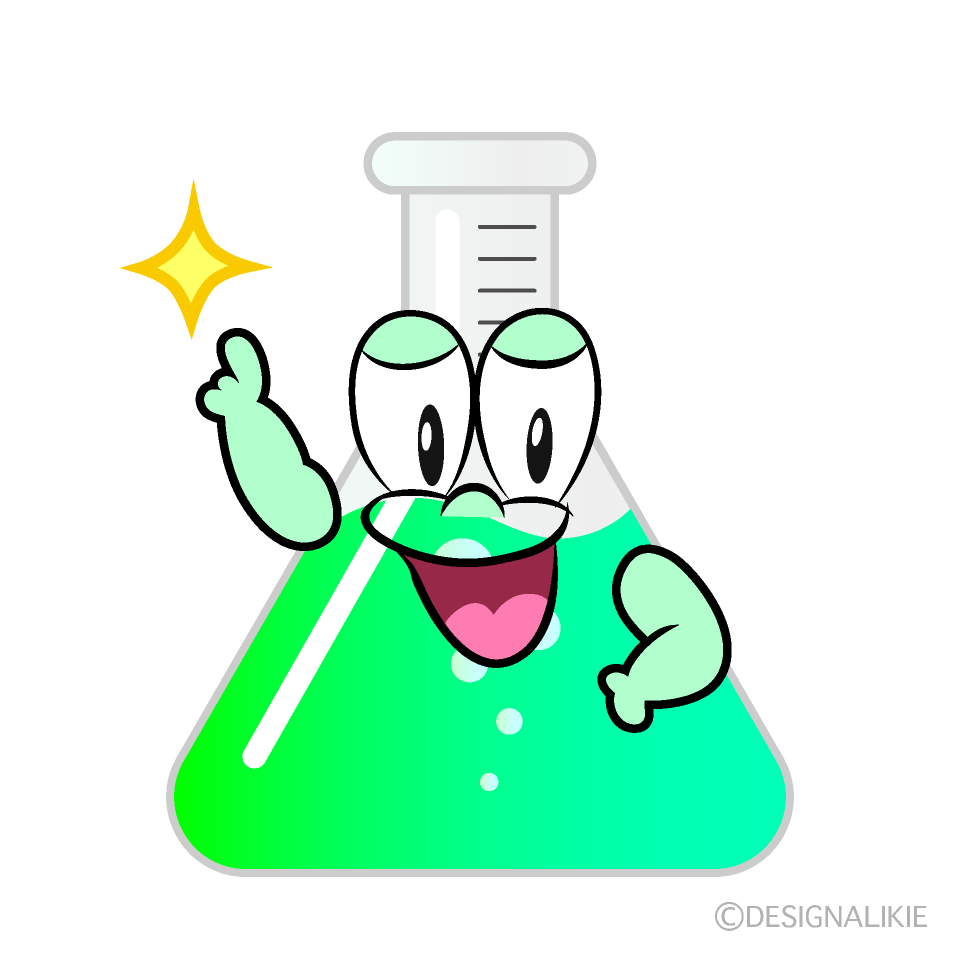 Posing Erlenmeyer Flask Cartoon Character Image