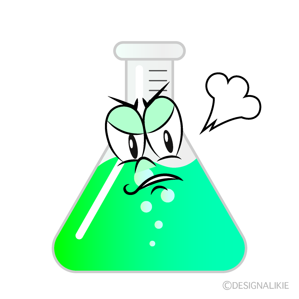 Angry Erlenmeyer Flask Cartoon Character Image