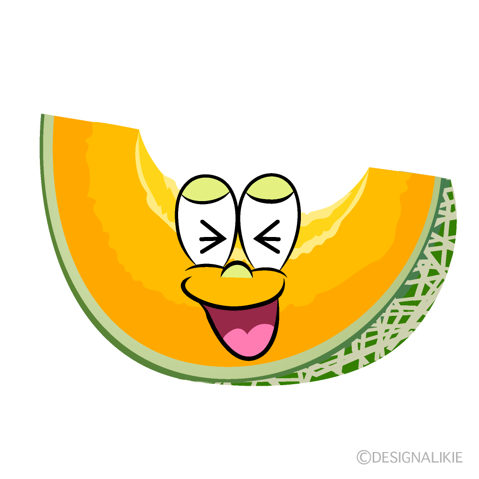 Laughing Cantaloupe Cartoon Character Image