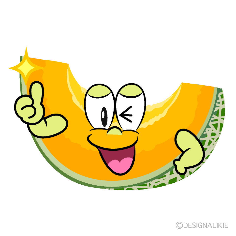 Thumbs up Cantaloupe Cartoon Character Image