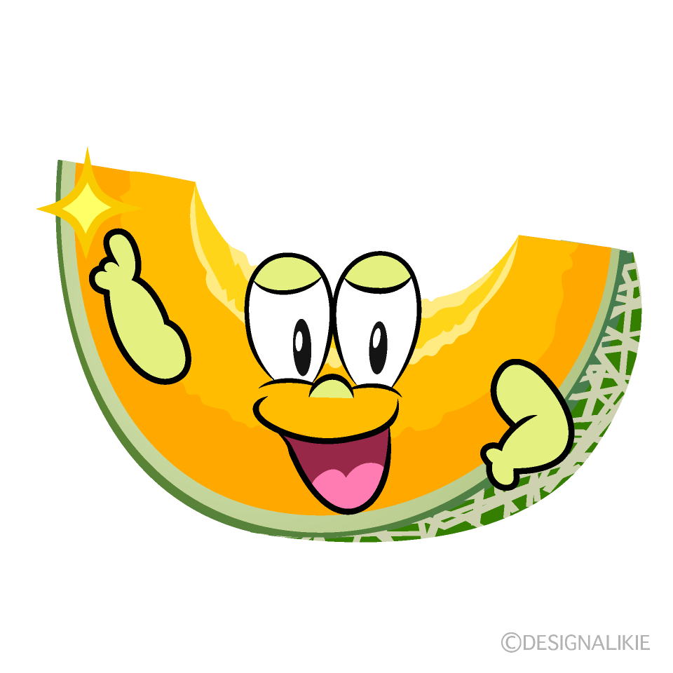 Posing Cantaloupe Cartoon Character Image