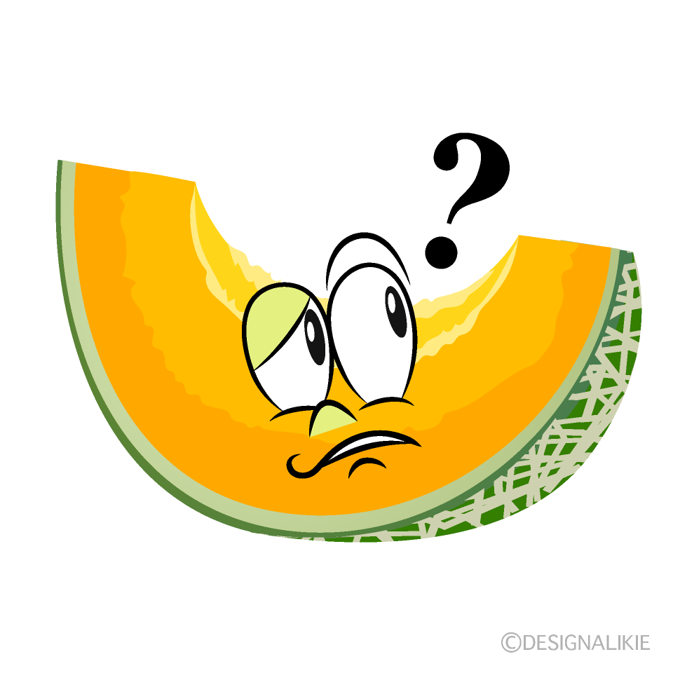 Thinking Cantaloupe Cartoon Character Image