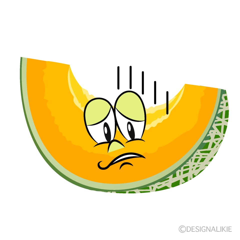 Depressed Cantaloupe Cartoon Character Image