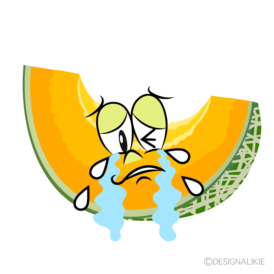 Crying Cantaloupe Cartoon Character Image