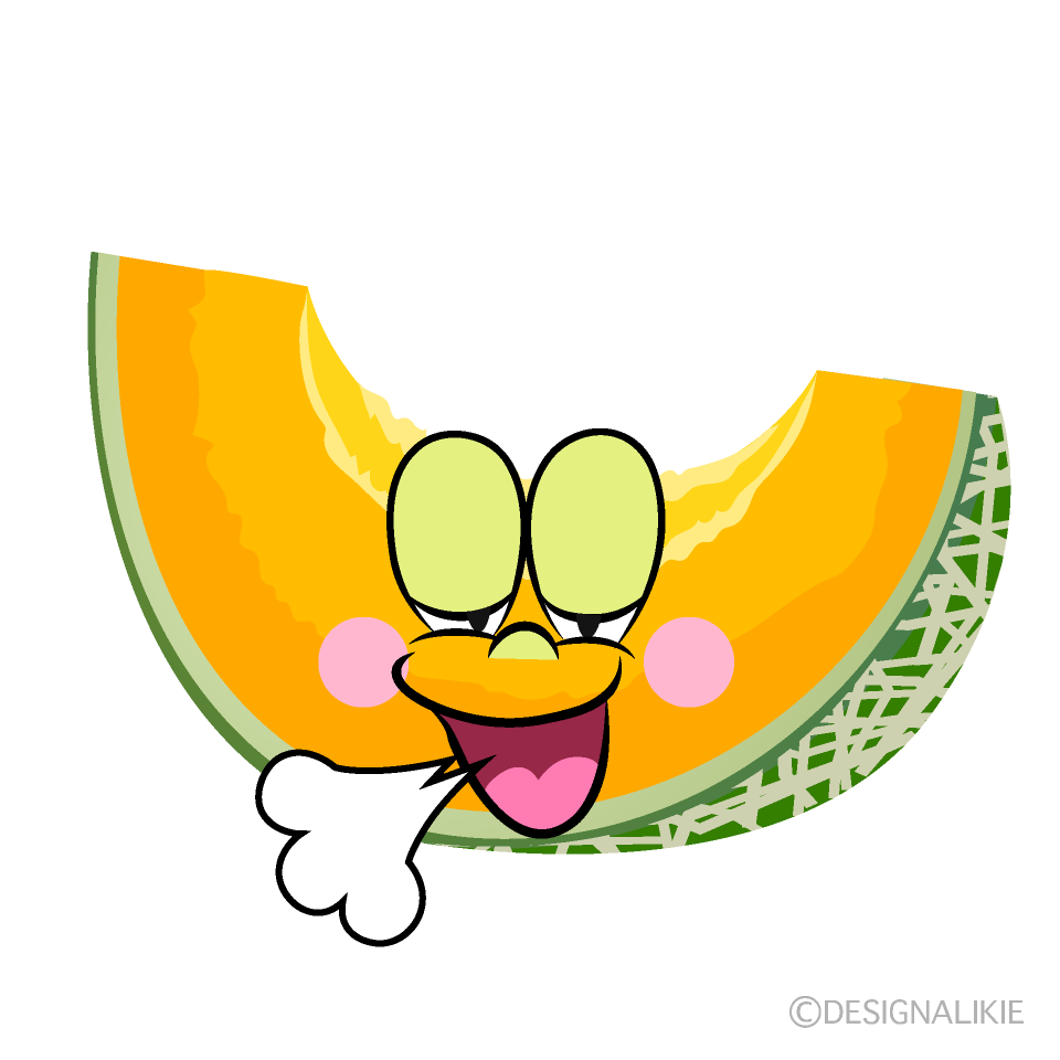 Relaxing Cantaloupe Cartoon Character Image