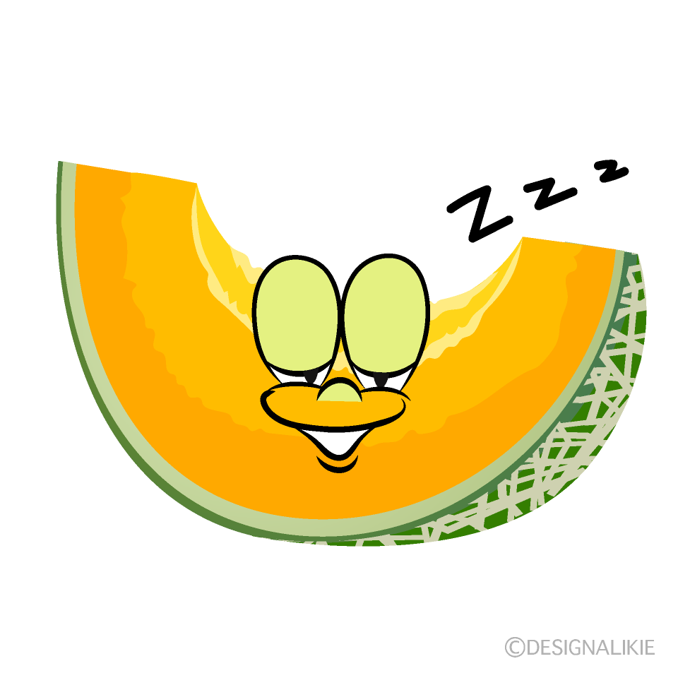 Sleeping Cantaloupe Cartoon Character Image