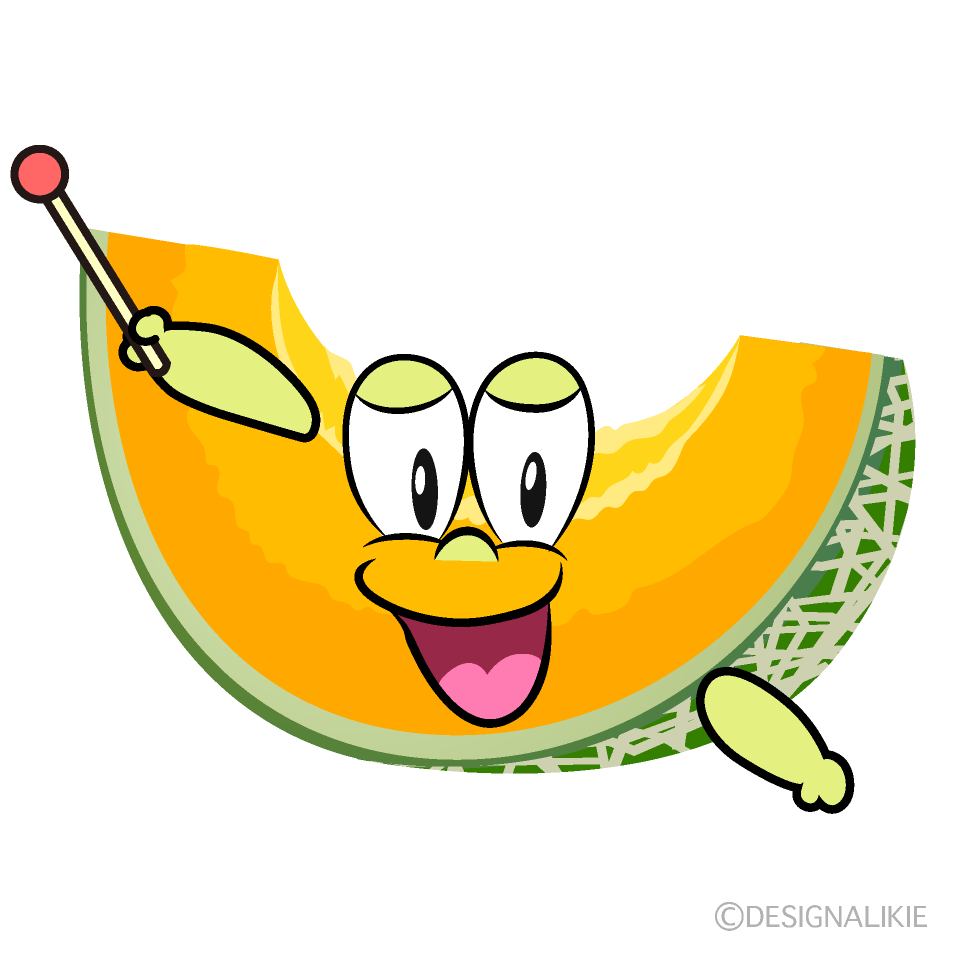 Speaking Cantaloupe Cartoon Character Image