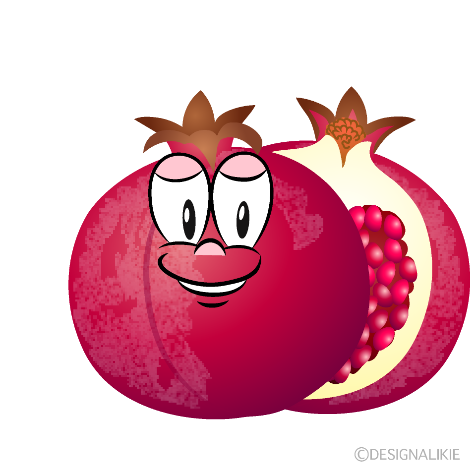 Pomegranate Cartoon Character Image