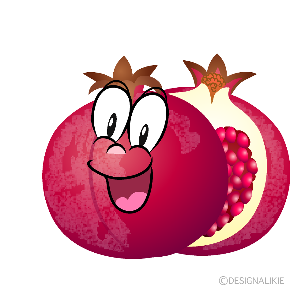 Surprising Pomegranate Cartoon Character Image