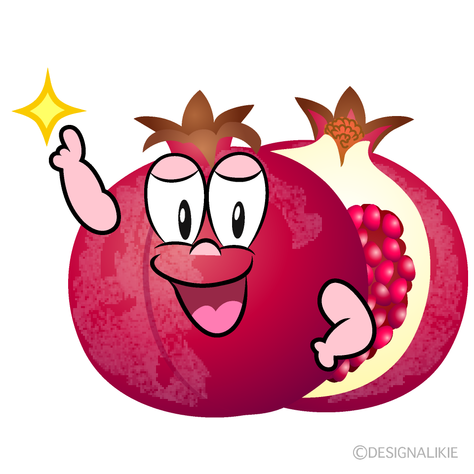 Posing Pomegranate Cartoon Character Image