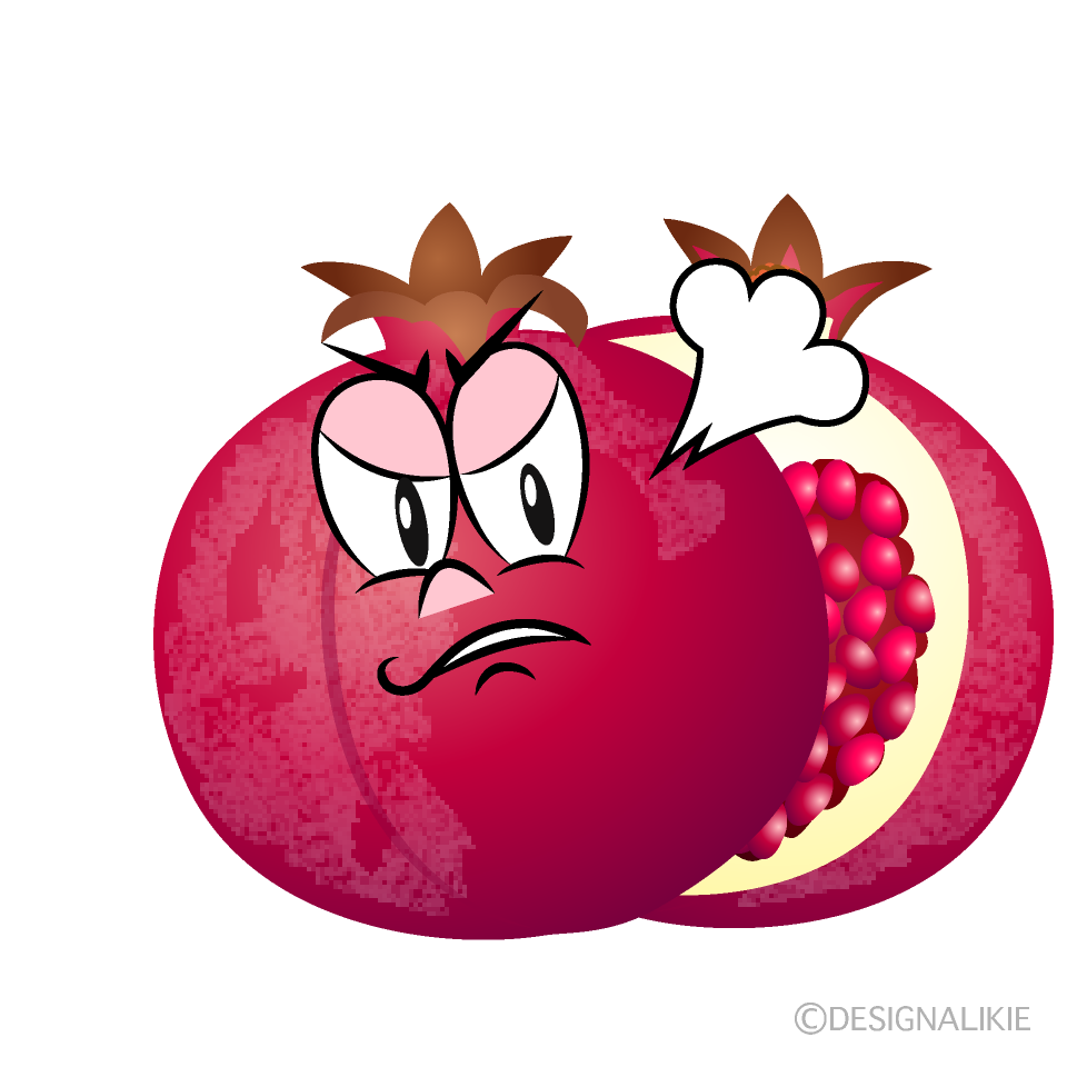 Angry Pomegranate Cartoon Character Image