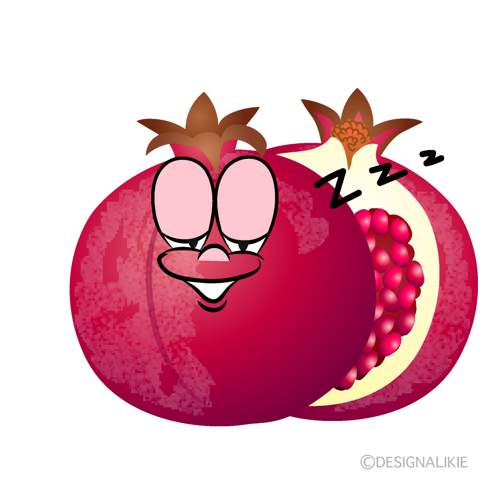 Sleeping Pomegranate Cartoon Character Image