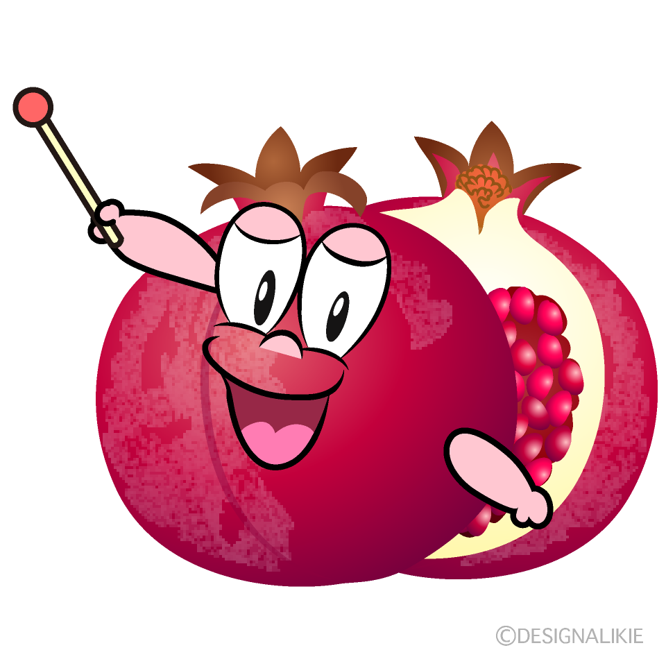 Speaking Pomegranate Cartoon Character Image