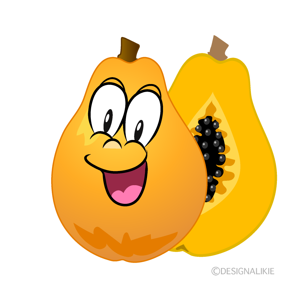 Surprising Papaya Cartoon Character Image