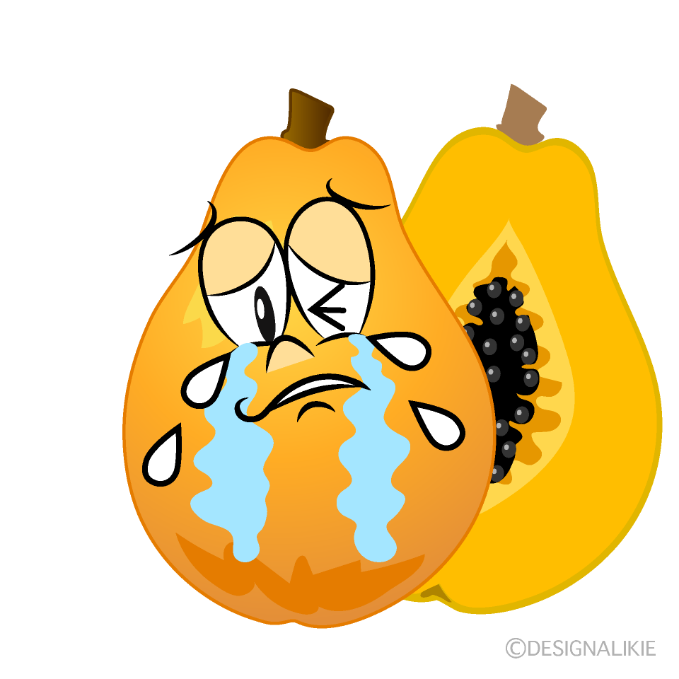 Crying Papaya Cartoon Character Image