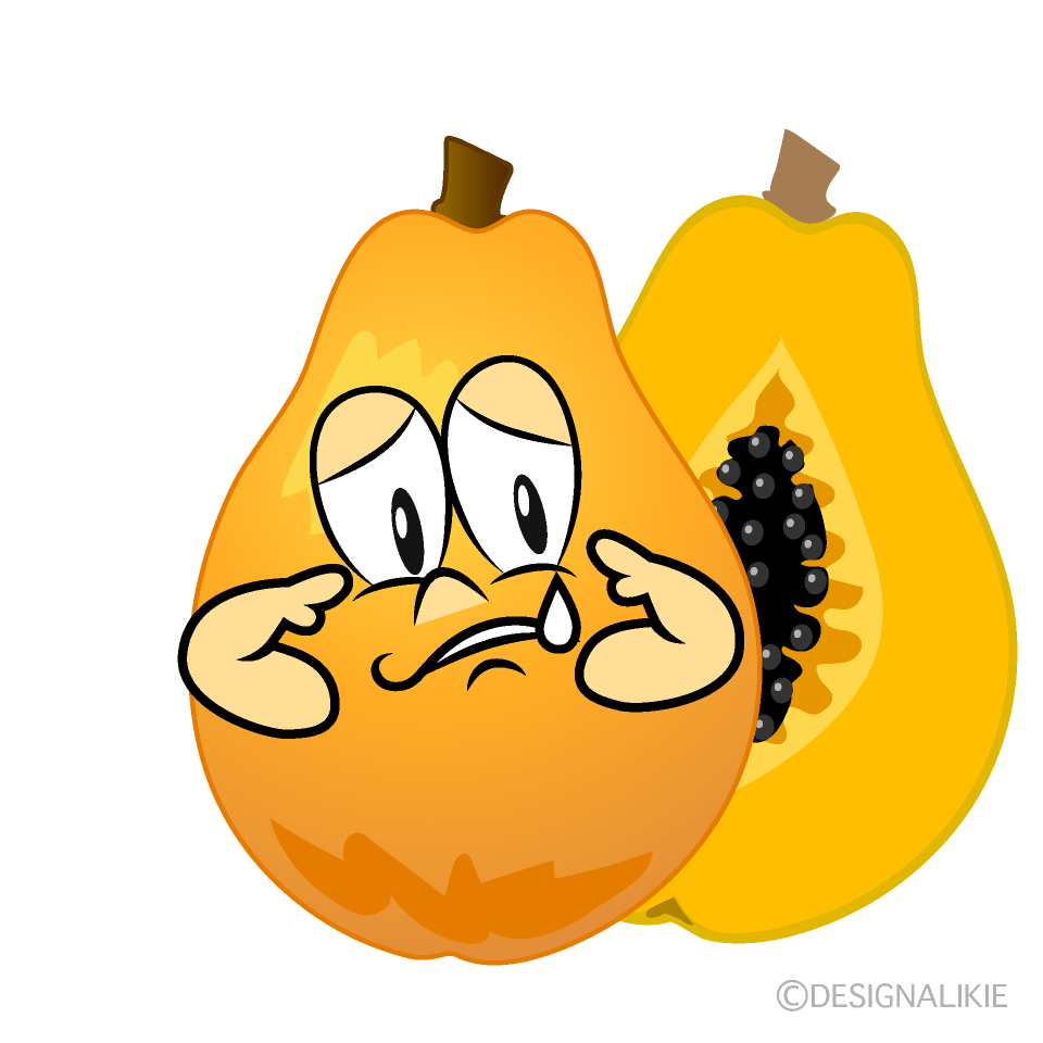 Sad Papaya Cartoon Character Image