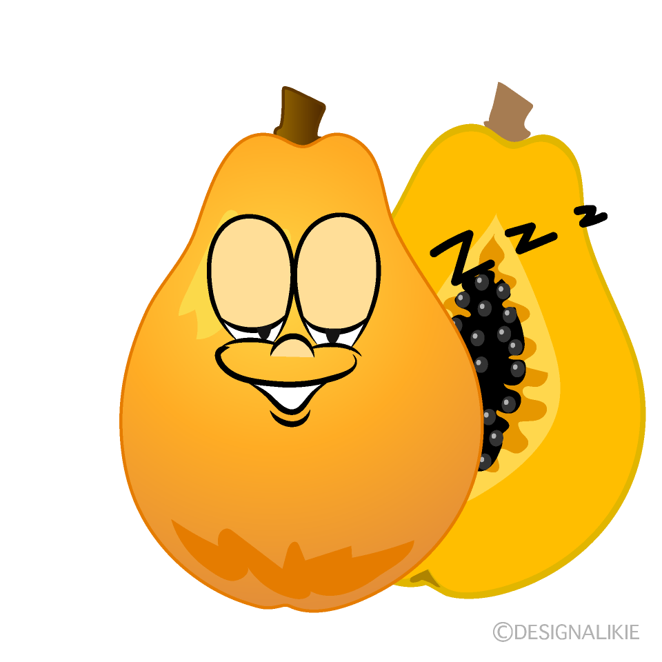 Sleeping Papaya Cartoon Character Image