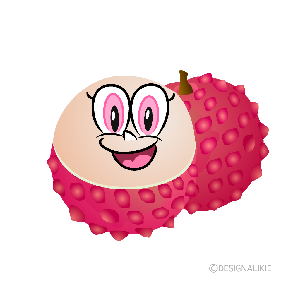 Smiling Lychee Cartoon Character Image