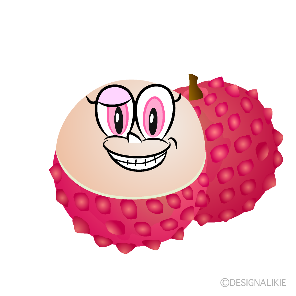 Grinning Lychee Cartoon Character Image