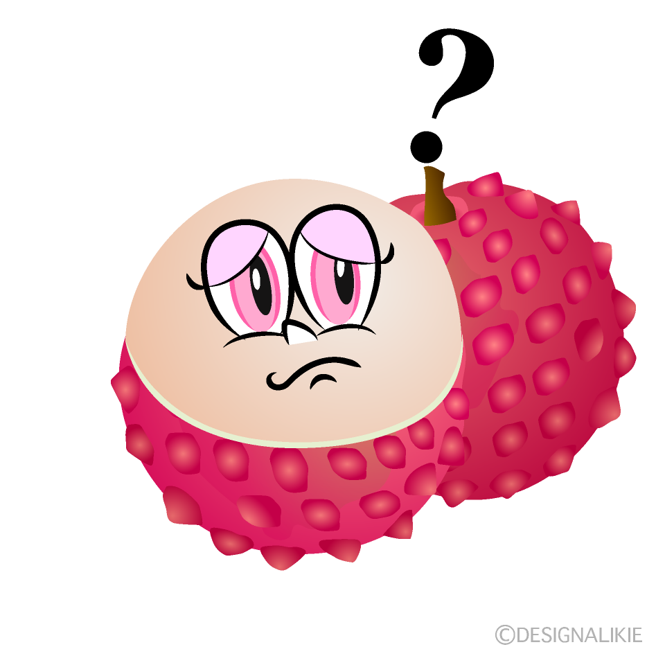 Thinking Lychee Cartoon Character Image