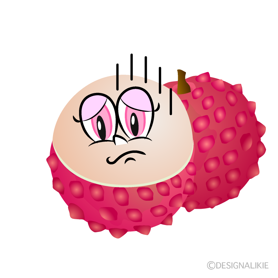 Depressed Lychee Cartoon Character Image