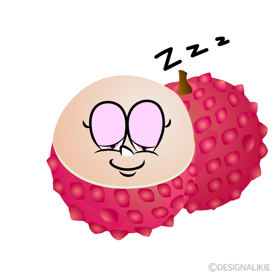 Sleeping Lychee Cartoon Character Image