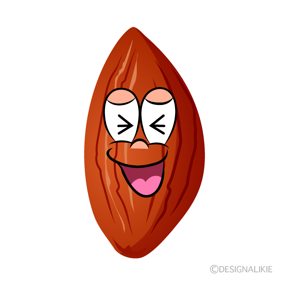 Laughing Almond Cartoon Character Image