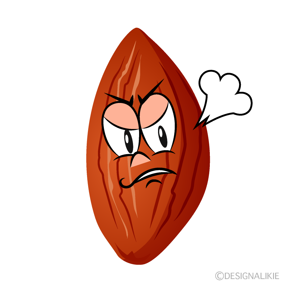 Angry Almond Cartoon Character Image