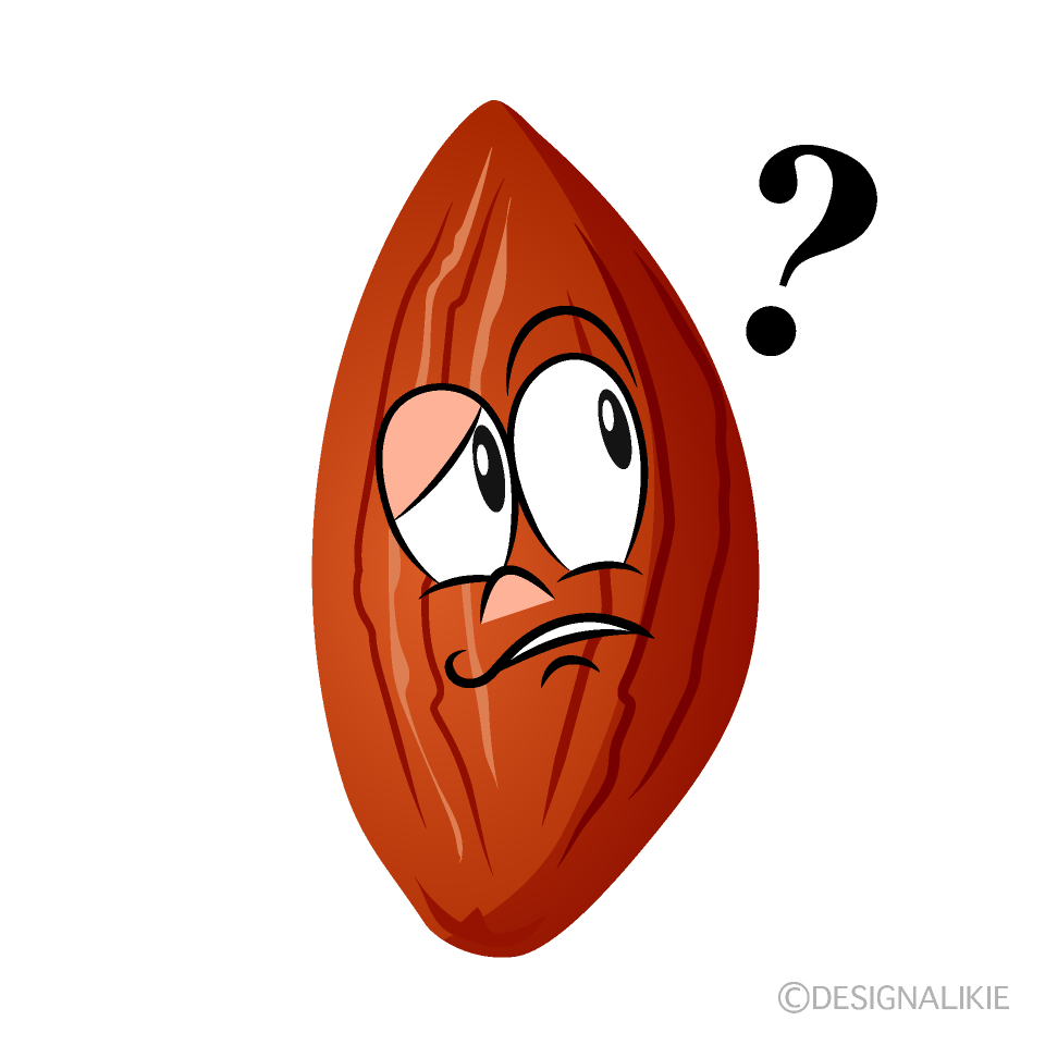 Thinking Almond Cartoon Character Image