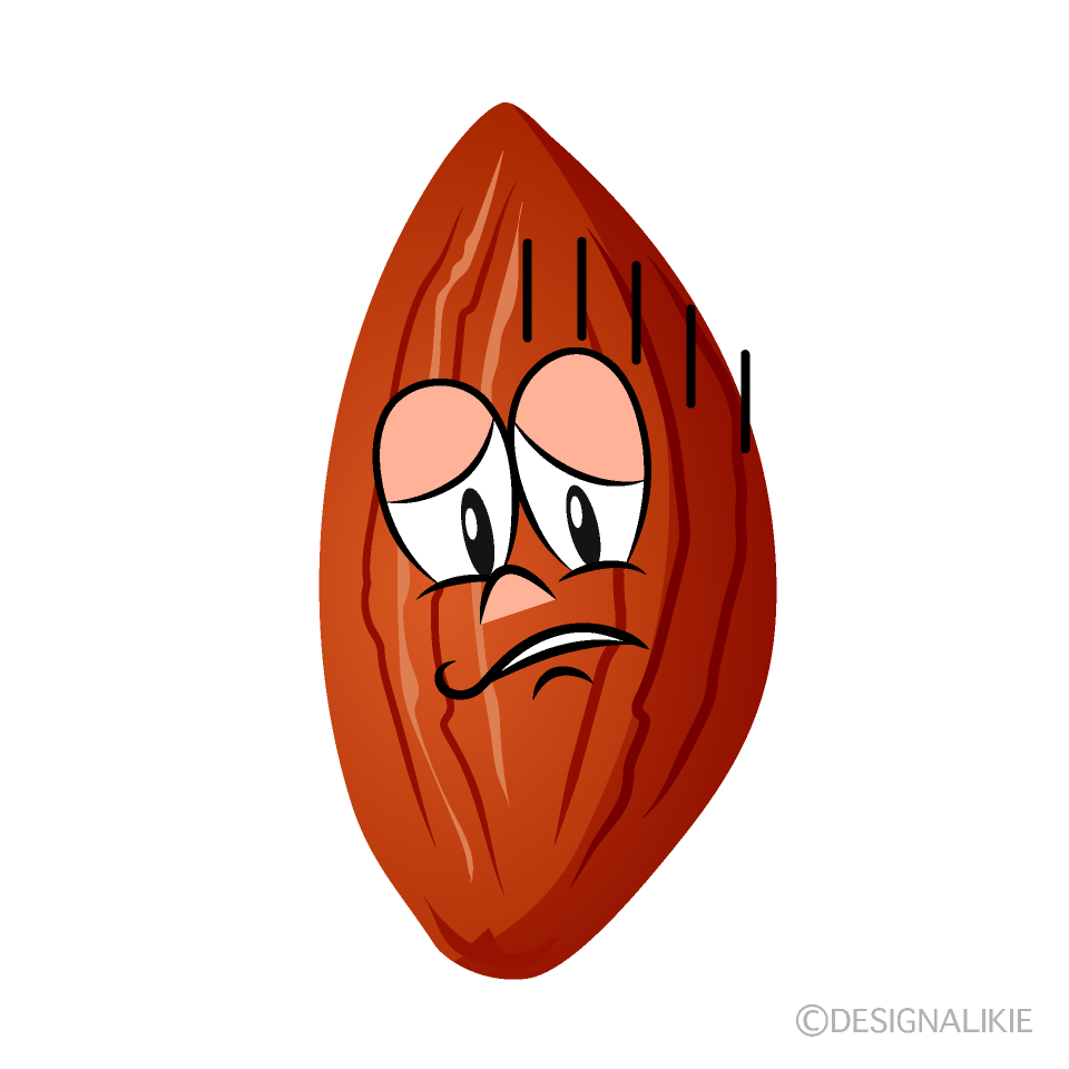 Depressed Almond Cartoon Character Image