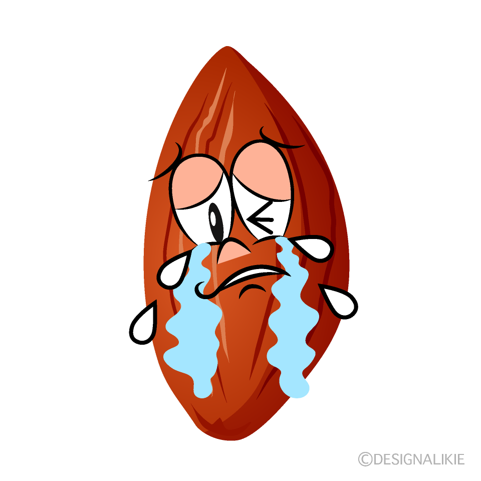 Crying Almond Cartoon Character Image