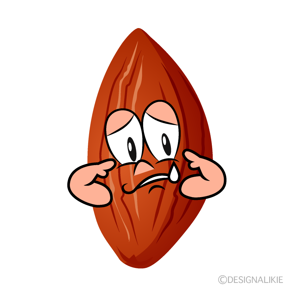 Sad Almond Cartoon Character Image