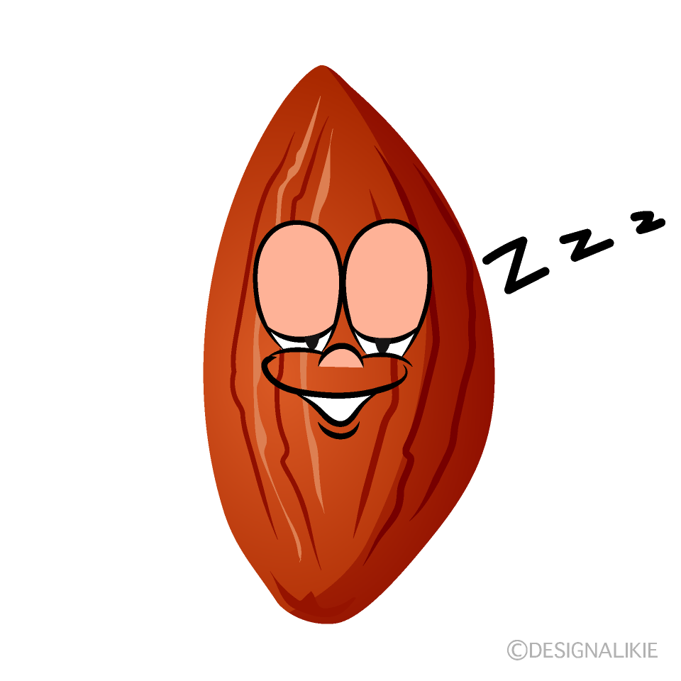 Sleeping Almond Cartoon Character Image