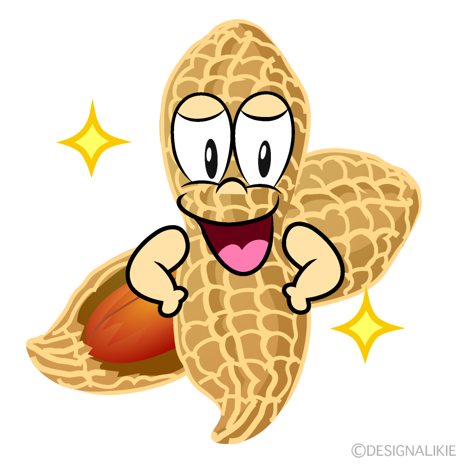 Glitter Peanut Cartoon Character Image