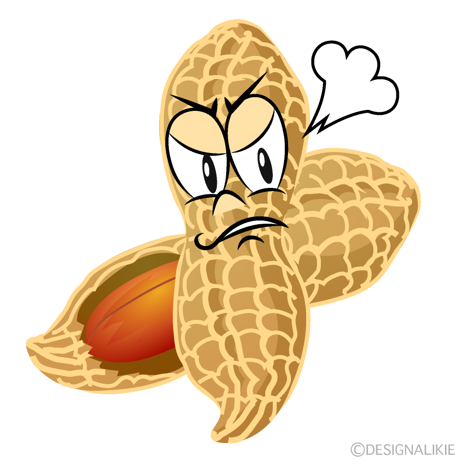 Angry Peanut Cartoon Character Image