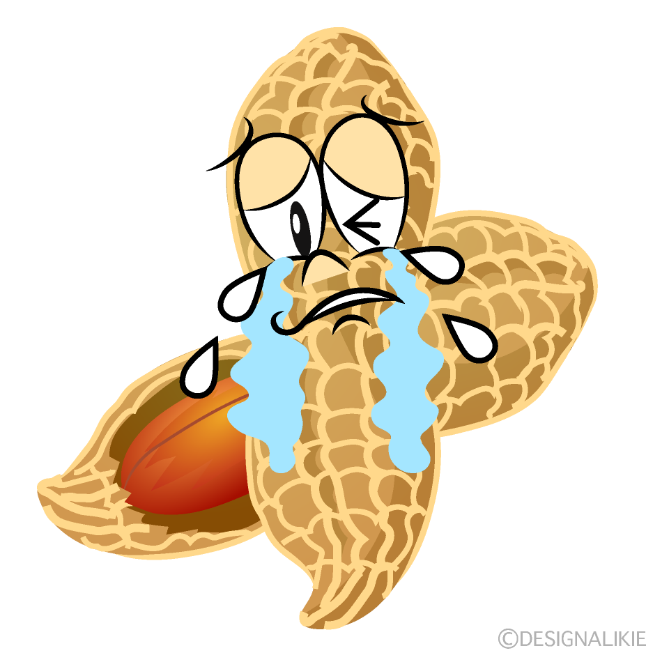 Crying Peanut Cartoon Character Image