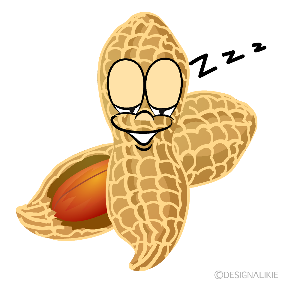 Sleeping Peanut Cartoon Character Image