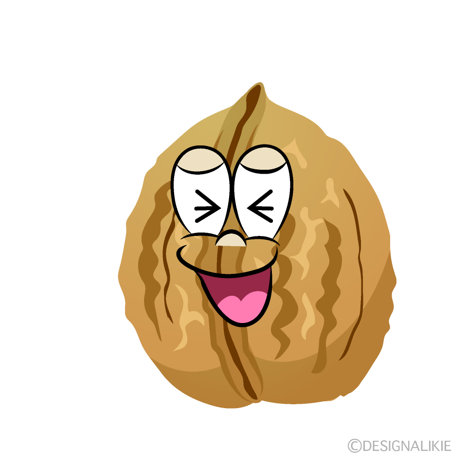 Laughing Walnut Cartoon Character Image