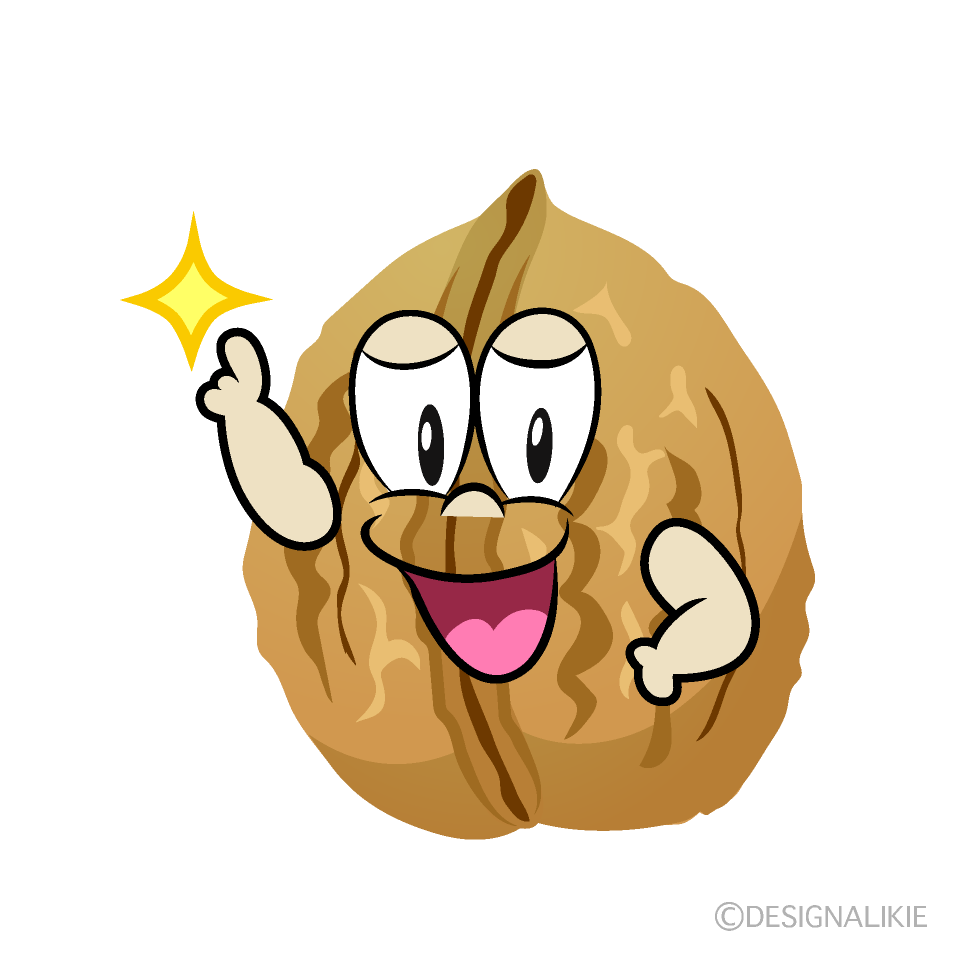 Posing Walnut Cartoon Character Image