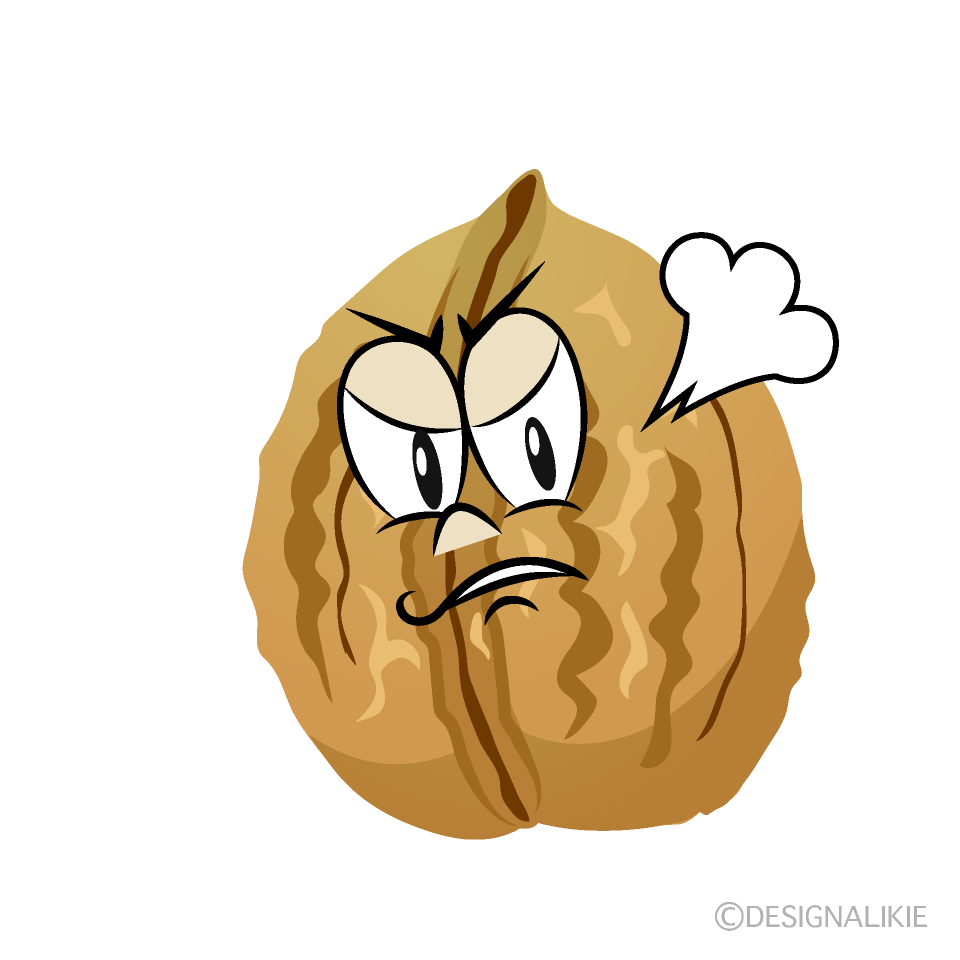 Angry Walnut Cartoon Character Image