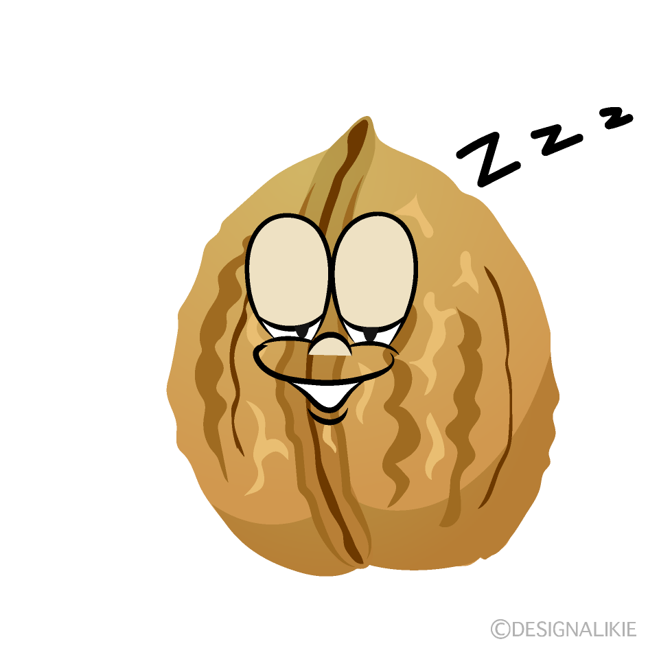 Sleeping Walnut Cartoon Character Image