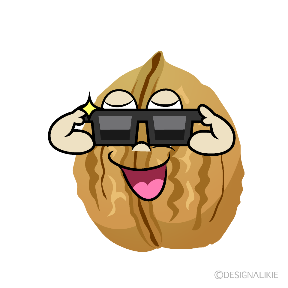 Cool Walnut Cartoon Character Image